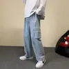 Pantalones Cargo Largos Holgados Talla Grande para Hombre, Pantalones Casuales Jogger de Nueve Puntos con Múltiples Bolsillos para Primavera y Otoño, Estilo Transfronterizo de Verano para Hombre
