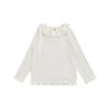 Camiseta Base Ajustada Estilo Coreano con Ribete de Encaje para Niñas Wulibuy Otoño Dulce y Linda Camiseta Infantil de Moda