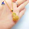 Colgante de calabaza con carácter fu hueco chapado en oro directo de fábrica, colgante de latón galvanizado para mujer, joyería de boda de oro de imitación