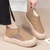 Novos Sapatos de Algodão de Inverno 2025 para Mulheres, Dropshipping de Peça Única, Forrados com Lã, Impermeáveis, Botas Slip-On, Botas de Neve