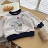 [En Stock] Sudadera de Terciopelo para Niños 2025 Otoño e Invierno Nueva Estilo Coreano Sudadera de Dibujos Animados Top Cálido para Niños Pequeños y Medianos