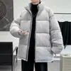 Abrigo de algodón de invierno Enbu para parejas con cuello alto, engrosado, cálido, corte holgado, color liso, chaqueta acolchada de moda, venta al por mayor