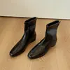 Botines de tacón alto para mujer 2026 primavera/otoño nuevo estilo botines estilo Martin de punta cuadrada tacón grueso negro botas ajustadas elásticas