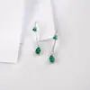 Joias Zhou Hengfu Prata S925 Esmeralda 2021 Novo Amazon Transfronteiriço Brincos Modernos Tesouro Verde Feminino