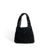 Suministro Transfronterizo Bolso Nuevo para Mujer Bolso de Mano Simple Bolso Tejido de Cuerda de Algodón Bolso de Paja Bolso Tejido Calado