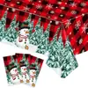 Nova Toalha de Mesa Tema Festa de Natal Vermelha Papai Noel Alce Decoração de Feriado Infantil Toalha de Mesa Descartável