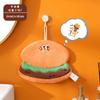 Toalha de mão de flanela coral Hungry Burger camada dupla espessa absorvente secagem rápida toalha uso duplo cozinha banheiro transfronteiriça