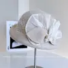 Boina de Lã Luxuosa com Laço de Celebridade Chapéu de Feltro de Lã Australiana Outono e Inverno Chapéu de Malha Elegante Moda