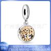 Pandora 925 Branco Cobre Prata Banhado Coração Em Forma Redonda Aba Estrela Lua Pendurado Pingente DIY Acessórios Contas Pandora
