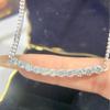 Moissanita Jane Collar Cubano Coreano Colgante Plata Esterlina 925 Platino PT950 Cadena Clavícula Shake