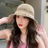 Nuevo Estilo Sesión de Fotos en la Playa Sombrero de Pescador de Ala Ancha Sombrero de Sol Tejido de Paja Estilo Dopamina Colorida Hyuna Sombrero de Pescador