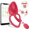 Control Remoto Inalámbrico APP Mengma Huevo Vibratorio Portátil para Hombres y Mujeres, Anillo Vibratorio de Doble Uso y Anillo de Bloqueo de Semen