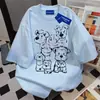 Camiseta Casual Solta Vintage com Estampa Divertida de Cachorro Estilo Japonês 2025 Verão Nova