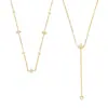 Collar con Cadena Fina en Forma de Y con Colgante de Flor de Cuatro Pétalos y Circonita Acero Inoxidable Chapado en Oro de 18 Quilates Colgante Simple Versátil Joyería para Clavícula para Mujer