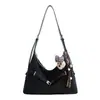 Bolsa Tote Retrô Casual de Grande Capacidade para Mulheres 2025 Inverno Nova Tendência Moda Nicho Luxo Leve Ombro Único Transversal