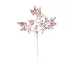 Flor Artificial Dorada de Tres Puntas Pequeñas Hojas de Bambú Esquejes Flor de Plástico Fruta Roja Cubo de Bendición de Año Nuevo Accesorios Arreglo Floral Flor de Navidad