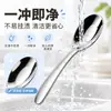 Cuchara infantil de acero inoxidable 316 transfronteriza, disponible en stock. Cuchara de alta calidad y estéticamente agradable con un mango curvo, diseñada para que los bebés la usen al comer y para servir alimentos complementarios