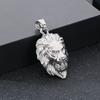 Serie de Joyería con Cabeza de Animal Dominante Hip Hop HIPHOP Circonita Rey de la Selva Cabeza de León Acero de Titanio Colgante para Hombre