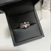 Anillo Versa Fuegos Artificiales Castillo Princesa Chapado en Oro Diamante Destellante Corona Apilado Doble Capa Anillo Conjunto Dos en Uno