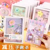 Lindo libro de cuentas de mano de dibujos animados para descompresión, cuaderno de páginas para colorear para descompresión, cuenta de mano para estudiantes, libro pequeño de regalo, caja de regalo, papelería