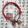 Pulseira de Corda Vermelha com Caroço de Pêssego Madeira de Pêssego Ano do Zodíaco Masculino e Feminino Melhor Amigo Presente Pulseira Presente Feminino Tendência Nacional Original