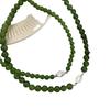 Collar Guofeng de cuentas de calcedonia verde para mujer, nuevo estilo chino, cadena de clavícula con temperamento que combina con todo, collar de cadena de lana con hebilla de lingote