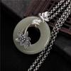 Estilo antiguo plateado plata S925 retro moda clásica de la corte china Flor de magnolia blanca hebilla de seguridad colgante femenino colgante