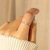 Anillo de Plata Esterlina S925 de Venta Caliente Transfronteriza con Zircón Aobao Ojo de Caballo para Mujer, Moda Simple Ins Estilo Europeo y Americano, Anillo de Comida