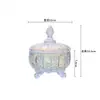 Pote de Vidro Estilo Europeu Pote para Vela de Aromaterapia Pote para Doces Armazenamento Enfeites Pote para Joias Pedra Falsa Tigela Falsa de Cristal
