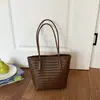 Bolso cubo tejido con patrón transfronterizo para mujer, gran capacidad, bolso de alta gama para el día a día, nuevo bolso de hombro de moda 2026 para madre e hija