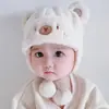 Otoño Invierno Lindo Borreguito Sombrero con Protección para Orejas de Bebé Niño Pequeño Niños Niñas Impermeable Aterciopelado Espesado Cálido Sombrero de Felpa
