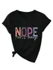 No, hoy no. Camiseta casual versátil de manga corta con cuello en V para mujer, del sitio independiente Amazon Wish, para comercio exterior.