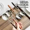 Mango de madera con forma de calabaza, juego de cubiertos de acero inoxidable 304, que incluye un cuchillo, un tenedor, una cuchara y una cuchara de postre, adecuado para comer al estilo occidental y para bistec