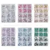 Decoraciones para Uñas Pedrería de Forma Irregular 12 Compartimentos Pedrería Colorida de Fondo Plano Pedrería de Resina Transparente Irregular Pedrería Mixta para Uñas
