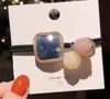 Corea del Sur Dongdaemun Mismo Estilo Anillo para el Cabello Ins Rojo Cibernético Cuerda para el Cabello Liga para el Cabello Todo Combinable Pedrería Cabeza Cuadrada Pedrería Estrella Accesorios para el Cabello