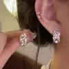 Pendientes de Plata de Ley 925 con Aguja, Circonita Blanca y Negra, Estilo Nicho de Entrada, Lujo de Gama Alta, Únicos Tipo C, Exquisitos, Simples, Versátiles