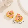 Estilo Chinês Antigo Dourado com Óleo Gotejado com Caractere Fu Flor Dourado com Furo Passante Contas Espaçadoras Contas Soltas Pulseira Colar Acessórios para Joias DIY