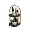 Rack de Armazenamento de Gaiola de Pássaro de Ferro para Banheiro Rack de Armazenamento de Cosméticos para Banheiro Rack de Produtos para Cuidados com a Pele Rack de Armazenamento de Perfume de Mesa