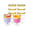 Copa de postre de plástico desechable transparente madera Bran gelatina pudín copa cáliz copa de mousse fabricante mayorista