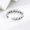 Anillo de Viento Neutro para Hombre y Mujer, Moda Simple Versátil, Personalidad Galvanizado Plata S925, Retro Envejecido, Anillo de Cadena