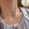 Celebridad de Internet Dulce Estilo Fresco Pulsera de Lazo de Plata Rota Cadena para Clavícula de Lazo de Plata Rota Joyería de Lazo de Alta Gama