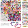 Especial transfronterizo para 2300 piezas de 26 cuentas perforadas de arcilla polimérica para manualidades, cuentas con letras, cuentas de arcilla, conjunto combinado de pendientes y joyería