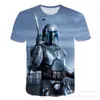 Camiseta Masculina Nova de Verão Transfronteiriça Estampada 3D Gola Redonda Seda de Leite Casual Esportiva Manga Curta