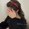 Aro de Cabelo Ancora Vermelho de Couro Vintage Feminino 2024 Novo Faixa de Cabeça para Lavar o Rosto Sensação de Alto Padrão Acessório de Cabeça Branco Carimbo de Cabelo Foco de Cabelo
