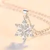 Colar de Floco de Neve em Prata 925 para Mulheres, Corrente de Clavícula da Moda Estilo Coreano e Japonês, Pingente Minimalista, Presente de Aniversário