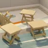 Taburete Plegable de Madera Maciza para Exteriores Portátil Picnic Bocetos Pesca Hogar Camping Taburete Pequeño Sala de Estar Silla de Madera