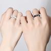 Anillo de Pareja Luna de Ángel y Demonio Par Blanco y Negro Estudiante Moderno Anillo Abierto Par de Anillos Glaseados Retro
