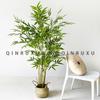 Árbol Removible Planta Verde Simulación Bambú Partición Decorativa Simulación Película Hoja de Bambú Maceta Bambú Dorado Bambú Chino Bonsái