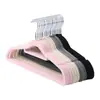 Cabides Flocados Translúcidos para Roupas, Antiderrapantes, Sem Marcas, Cabideiro de Guarda-Roupa, Suporte de Roupas para Casa, Rack de Armazenamento e Secagem