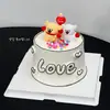 Decoración para Pastel del Día de San Valentín Chino 2025 Adornos de Cachorro de Hilo de Goma Suave Velas de Corazón Amoroso Enchufe de Confesión